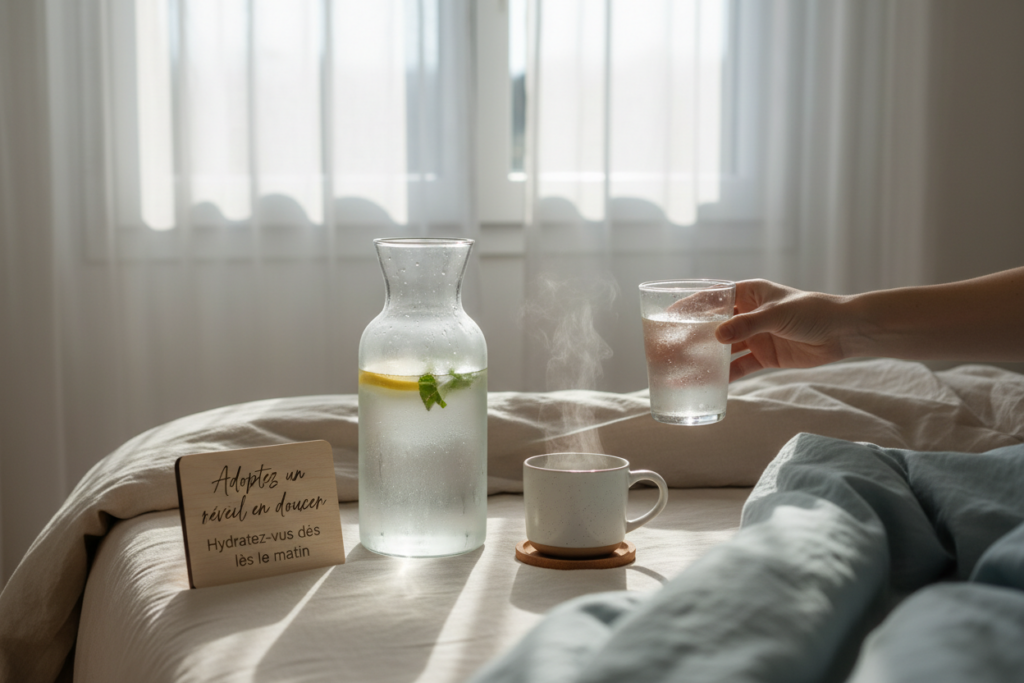Un grand verre d'eau le matin