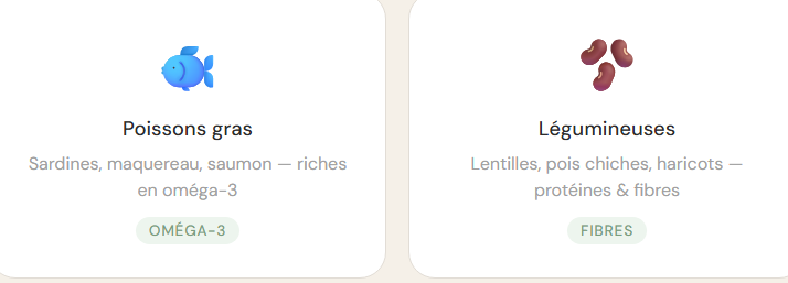 poissons gras et légumineuses pour une bonne alimentation après 50 ans