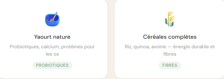 Yaourt nature pour les probiotiques et céréales complètes : riz quinoa