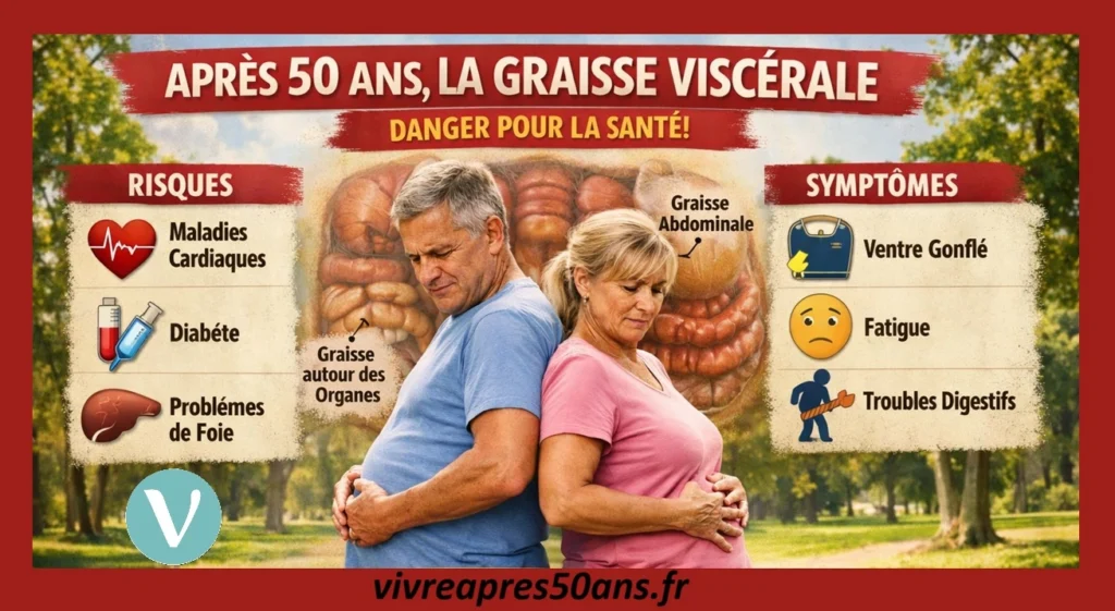 Homme et femme avec de la graisse viscérale dangereux pour le cœur, le diabète, le foie 