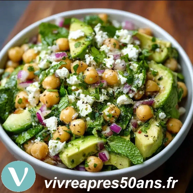 Salade de Pois Chiches Feta Avocat